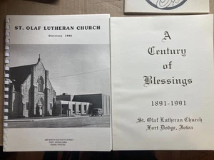 ST OLAF LUTHERAN CHURCH FORT DODGE IOWA 18-1991 A CENTURY OF BLESSINGS DIRECTORY - Bild 1 von 2
