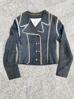 Chaqueta de cuero de gamuza North Beach años 70 vintage marrón Foto 1 de 4