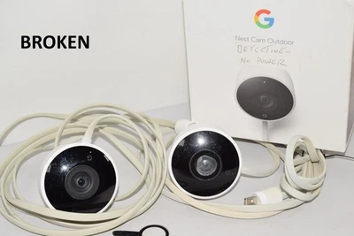 Broken - 2x Google Nest Cam Outdoor 1st Gen NC2100ES A0033 - Please Read ! - Image 1 of 4