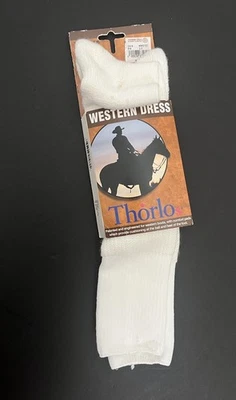 Thorlos Western Dress Over Calf Socks Men's 9-12.5 TWD-13 White NWT - Image 1 of 4