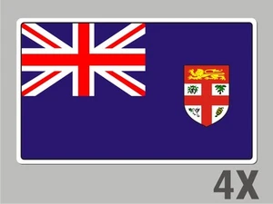 4 Fiji stickers flag decal bumper car bike emblem vinyl FL020 - Imagen 1 de 1