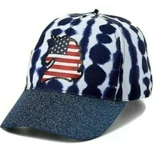 JUSTIC AMERICAN FLAG UNICORN TIE DYE GLITTER BRIM CAP - Picture 1 of 5