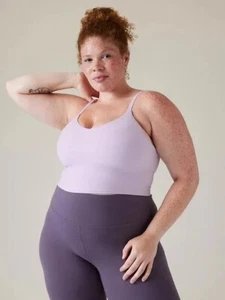 NWT Athleta Elation V-Neck Crop D-DD Oxalis Violet Bra Top Yoga Dance Wicking - Picture 1 of 6