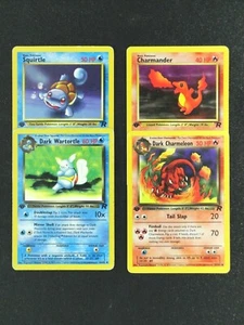 🔥1ST EDITION DARK CHARMELEON🔥 | 4 Pokémon Cards | Team Rocket 32/64 | Squirtle - Picture 1 of 11