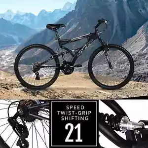 26" Men's Havoc Mountain Bike Black Lightweight aluminum frame for smooth riding - Picture 1 of 6