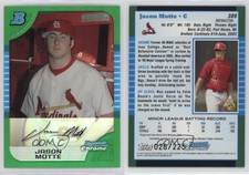 2005 Bowman Chrome First Year Green Refractor /225 Jason Motte #309 Rookie RC