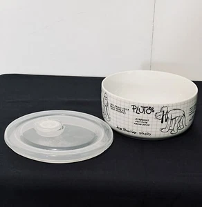 New Disney Sketchbook Pluto Ceramic 5.5” Microwave BOWL w/ LID Black & White NWT - Picture 1 of 11