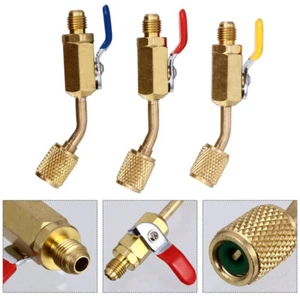 3 Pcs Refrigeration Connector Angled Adapters Ball Valves - Picture 1 of 12