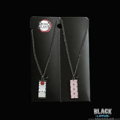 НОВОЕ ожерелье Demon Slayer: Kimetsu No Yaiba Nezuko & Tanjiro Tag Best Friend 1 дюйм - Изображение 1 из 3