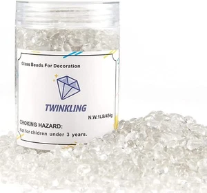 TWINKLING High Luster Fire Glass Gravel Beads 3-6mm size for decoration 1 lb jar - Picture 1 of 1