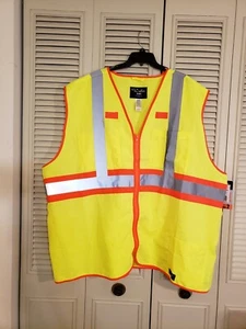 NWT Walls Work Wear High Visibility Class 2 Vest Mens Size 5XL Big & Tall - Picture 1 of 7