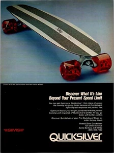 1970s • SIMS QUICKSILVER Skateboard Print Ad • 1977 Santa Barbara ADS.17 - Bild 1 von 2