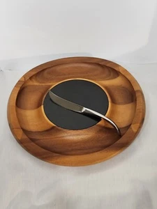 NAMBÉ Butterfly Cheese Tray acacia wood with NAMBE Stainless 9" Cheese Knife - Picture 1 of 6