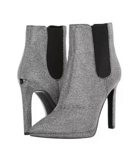 Stivaletti Michael Kors Brielle alla caviglia glitter catena maglia pull on antracite 8 M $175