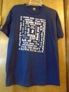 Vintage T-Shirt Many Ways to Say F*ck Blau Größe L - Bild 1 von 4