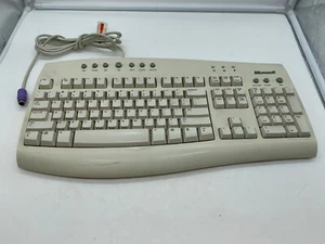 Microsoft Internet Keyboard PS/2 Wired Model RT9443 Vintage Free Shipping - Picture 1 of 7