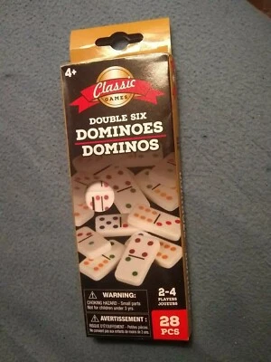 New 28 PCS Dominoes Double Six Color Dot Tiles Dominoes Travel Game Kids Crafts - Image 1 of 4