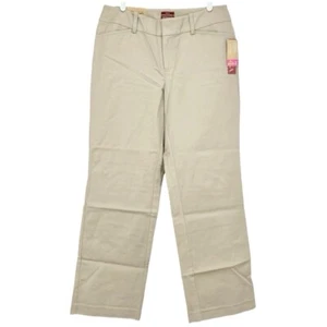 NWT MERONA Women's Stretch Trouser Pants Size 10 Mid Waist Curvy Hip Khaki Fit 4 - Picture 1 of 10