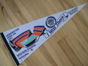 Colorado Rockies Opening Day Apr 9 1993 Pennant Inaugural Year Denver Mile High - Picture 1 of 4