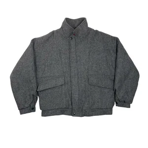 Vintage Adolfo Gray Marled Wool Jacket Full Zip Coat Men’s Size Medium USA - Picture 1 of 14