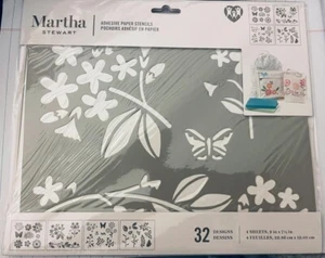 Plantilla de papel adhesivo Martha Stewart ~ 32 diseños ~ FLORES Y MARIPOSAS - Imagen 1 de 2