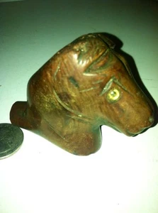 Folk Art Carved Horsehead Pipe Glass Eyes - Picture 1 of 6