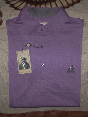 NUEVO DONALD ROSS Poliéster Golf Polo Botón Camisa BOB O'LINK CLUB DE GOLF M Púrpura Foto 1 de 4