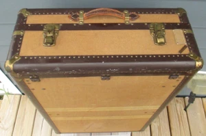 Vintage Hartmann Tourobe Gibraltarized Wardrobe Steamer Trunk Antique Luggage - Picture 1 of 21