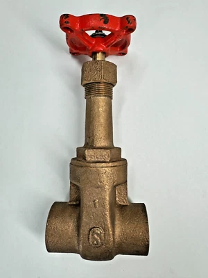 STOCKHAM B-108 Bronze Gate Valve 1" Solder End 125-SWP / 200-WOG, Rising Stem - Image 1 of 4