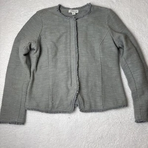 Coldwater Creek Sage Green Designer Jacket With Fringed Trim Size S - Picture 1 of 9