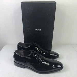Hugo Boss Highline Patent Oxfords Black Leather Shoes $255 - Picture 1 of 9