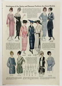 1919 Pictorial Review HARBINGERS OF SPRING & SUMMER FASHIONS Advertising Page - Picture 1 of 6