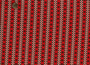 Fabric Traditions Patchworkstoff Quilt Streifen mit Karos und Tannenbäumen in ro - Bild 1 von 1