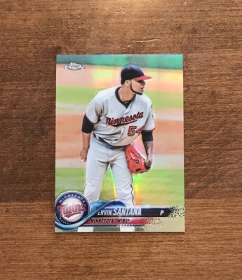 Ervin Santana 2018 Topps Chrome Refractor #153 Minnesota Twins - Image 1 of 2