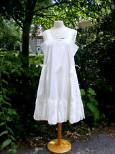 Antique Prairie Victorian/Edwardian Cotton Dress Petticoat Full Slip Ruffle Lace