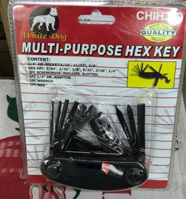 New Multi Purpose Folding Hex Key Wrench NIP - Image 1 of 2