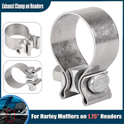 Abrazadera de escape de 1,75" en cabezales para Harley Touring Electra Street Road King Glide Foto 1 de 4