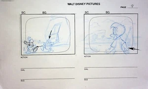 Quack Pack 1996 Producción de TV Donald Duck Dibujado a Mano Storyboard Página Disney - Imagen 1 de 3