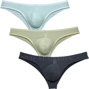 Slip bikini uomo filo seta ghiaccio intimo sfacciato pucker schiena hipster mutandine - Foto 1 di 60