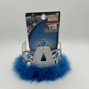 Marvel American Dream Tiara Dress Up Cosplay Kids Blue White Sparkles Halloween - Picture 1 of 4