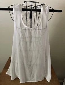 Linea Domani Limited Collection NWT Sz8 Sheer Lace Back Sleeveless Top L31”W17” - Picture 1 of 10