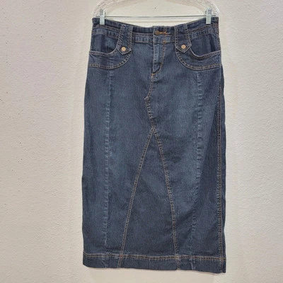 Falda deportiva vintage Adriana para mujer 12 denim maxi retro country vaquera occidental Foto 1 de 4