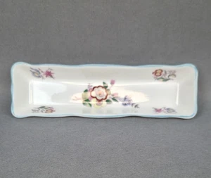 Vintage England Coalport Bone China Floral Mint Cracker Tray Trinket Pin Tray - Picture 1 of 14