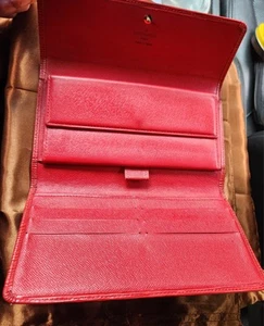 Louis Vuitton Womens Wallet Red Sarah Epi Leather Long With COA - Picture 1 of 10