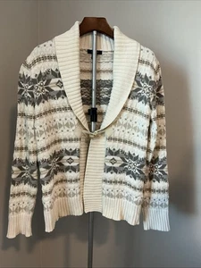 Cárdigan Chaps Chalet Fair Isle Chal Grueso Tejido Crema L - Imagen 1 de 8