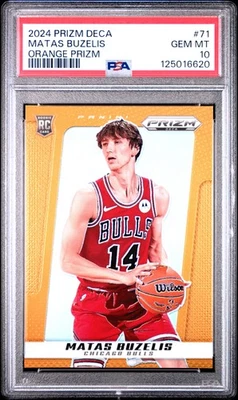 2024 Panini Prizm Deca #71 Matas Buzelis Orange Prizm PSA 10 - Image 1 of 2