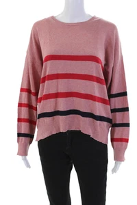 Sundry Womens Wool Blend Striped Long Sleeve Pullover Knit Top Red Size 3 - Picture 1 of 8