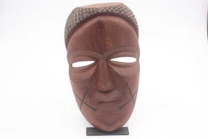 Vintage 13" African Tribal Antique Face Wooden Hand Carved Mask/Face Decor - Picture 1 of 3