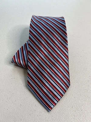 IZOD Red, Blue, White Striped Pattern 100% Silk Tie NWOT - Image 1 of 4