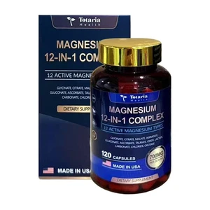 12in1 Magne-sium-Komplex USA Glycinat/Citrat/Malat/Orotat, 120 Kapsel versiegelt - Bild 1 von 6